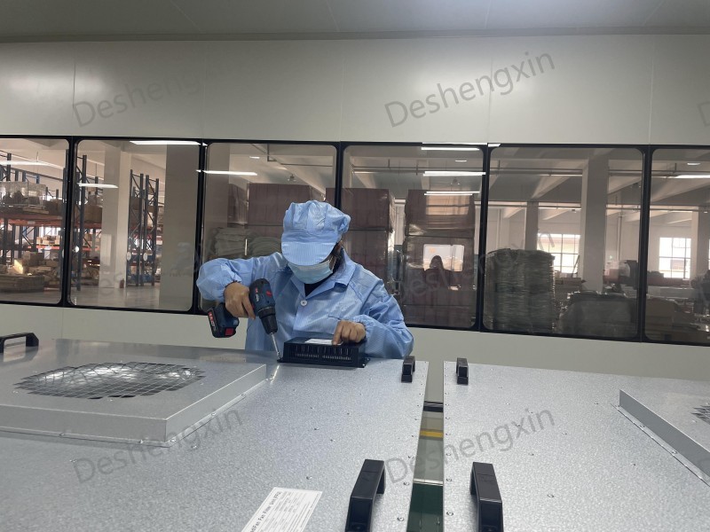 DSX FFU 得胜鑫工厂的内部EC 电机 FFU生产线